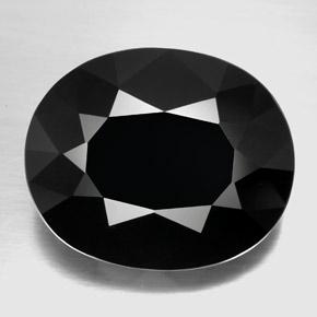 Turmalina preto natural 29,19ct, corte oval, opaco