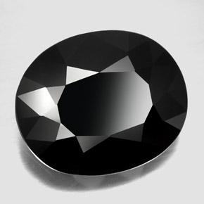 Turmalina preto natural 29,19ct, corte oval, opaco
