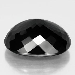 Turmalina preto natural 29,19ct, corte oval, opaco