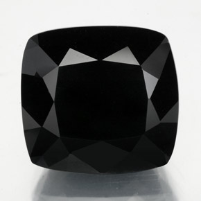 Turmalina preto natural 11,81ct, almofada cortada, opaco