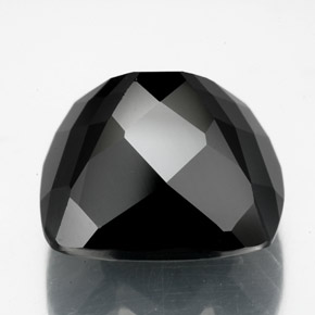 Turmalina preto natural 11,81ct, almofada cortada, opaco