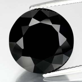 Turmalina preto natural 12,90ct, corte redondo, opaco