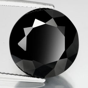 Turmalina preto natural 12,90ct, corte redondo, opaco