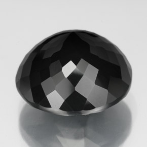 Turmalina preto natural 12,90ct, corte redondo, opaco