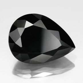 Turmalina preto natural 11,73ct, formato de pêra, opaco