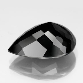 Turmalina preto natural 11,73ct, formato de pêra, opaco