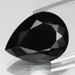 Turmalina preto natural 8,16ct, formato de pêra, opaco