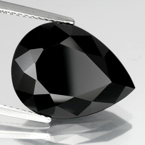 Turmalina preto natural 8,16ct, formato de pêra, opaco