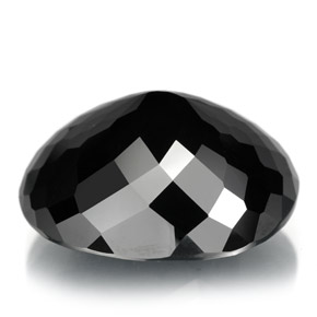 Turmalina preto natural 24,48ct, corte oval, opaco