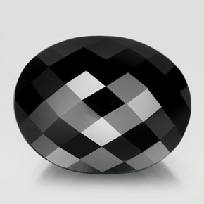 Turmalina preto natural 19,88ct, corte oval, opaco
