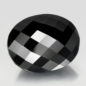 Turmalina preto natural 19,88ct, corte oval, opaco