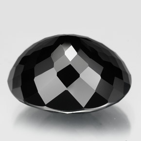 Turmalina preto natural 19,88ct, corte oval, opaco