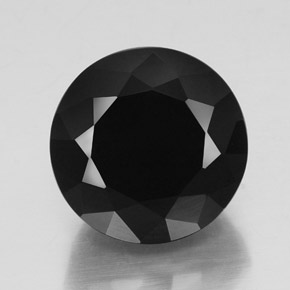 Turmalina preto natural 23,59ct, corte redondo, opaco