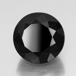 Turmalina preto natural 23,59ct, corte redondo, opaco