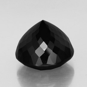 Turmalina preto natural 23,59ct, corte redondo, opaco