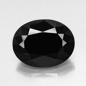 Turmalina preto natural 20,48ct, corte oval, opaco
