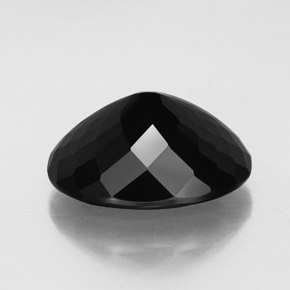 Turmalina preto natural 20,48ct, corte oval, opaco