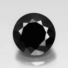 Turmalina preto natural 11,90ct, corte redondo, opaco