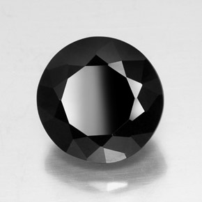 Turmalina preto natural 11,90ct, corte redondo, opaco