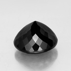 Turmalina preto natural 11,90ct, corte redondo, opaco