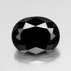 Turmalina preto natural 6,99ct, corte oval, opaco
