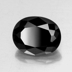 Turmalina preto natural 6,99ct, corte oval, opaco
