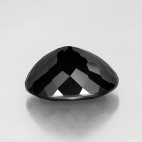 Turmalina preto natural 6,99ct, corte oval, opaco
