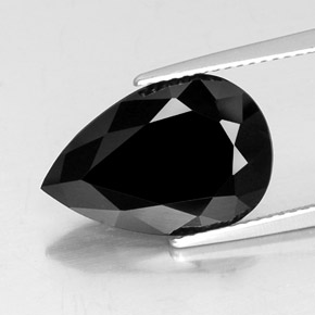 Turmalina preto natural 6,19ct, formato de pêra, opaco