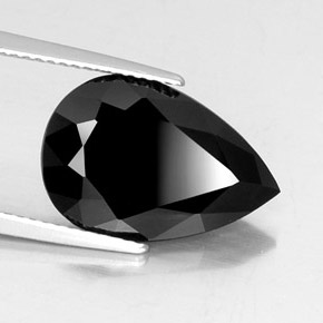 Turmalina preto natural 6,19ct, formato de pêra, opaco