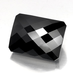 Turmalina preto natural 31,26ct, corte esmeralda, opaco