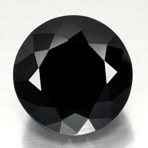 Turmalina preto natural 34,22ct, corte redondo, opaco