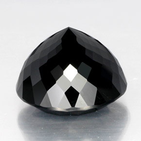 Turmalina preto natural 34,22ct, corte redondo, opaco