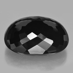 Turmalina preto natural 52,89ct, corte oval, opaco