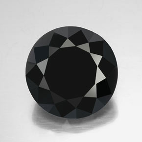 Turmalina preto natural 59,56ct, corte redondo, opaco