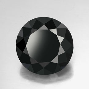 Turmalina preto natural 59,56ct, corte redondo, opaco