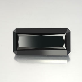 Turmalina preto natural 61,48ct, corte esmeralda, opaco
