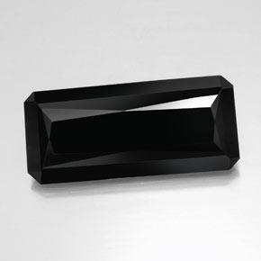 Turmalina preto natural 35,23ct, corte esmeralda, opaco