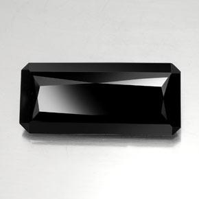 Turmalina preto natural 35,23ct, corte esmeralda, opaco