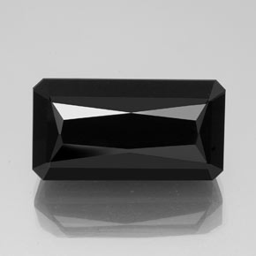 Turmalina preto natural 40,08ct, corte esmeralda, opaco