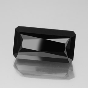 Turmalina preto natural 40,08ct, corte esmeralda, opaco
