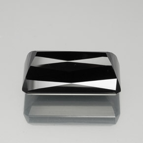 Turmalina preto natural 40,08ct, corte esmeralda, opaco