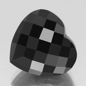 Turmalina preto natural 23,92ct, formato de coração, opaco