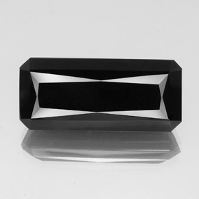 Turmalina preto natural 28,68ct, corte esmeralda, opaco