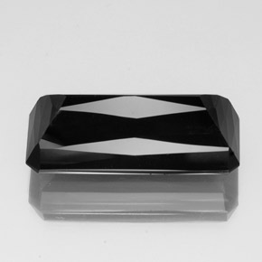 Turmalina preto natural 28,68ct, corte esmeralda, opaco