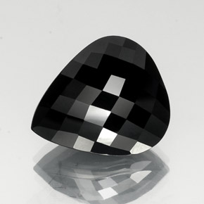 Turmalina preto natural 23,98ct, formato de pêra, opaco
