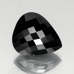 Turmalina preto natural 23,98ct, formato de pêra, opaco