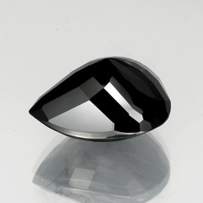 Turmalina preto natural 23,98ct, formato de pêra, opaco