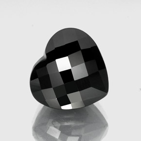 Turmalina preto natural 19,13ct, formato de coração, opaco
