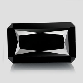 Turmalina preto natural 22,79ct, corte esmeralda, opaco