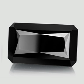 Turmalina preto natural 22,79ct, corte esmeralda, opaco